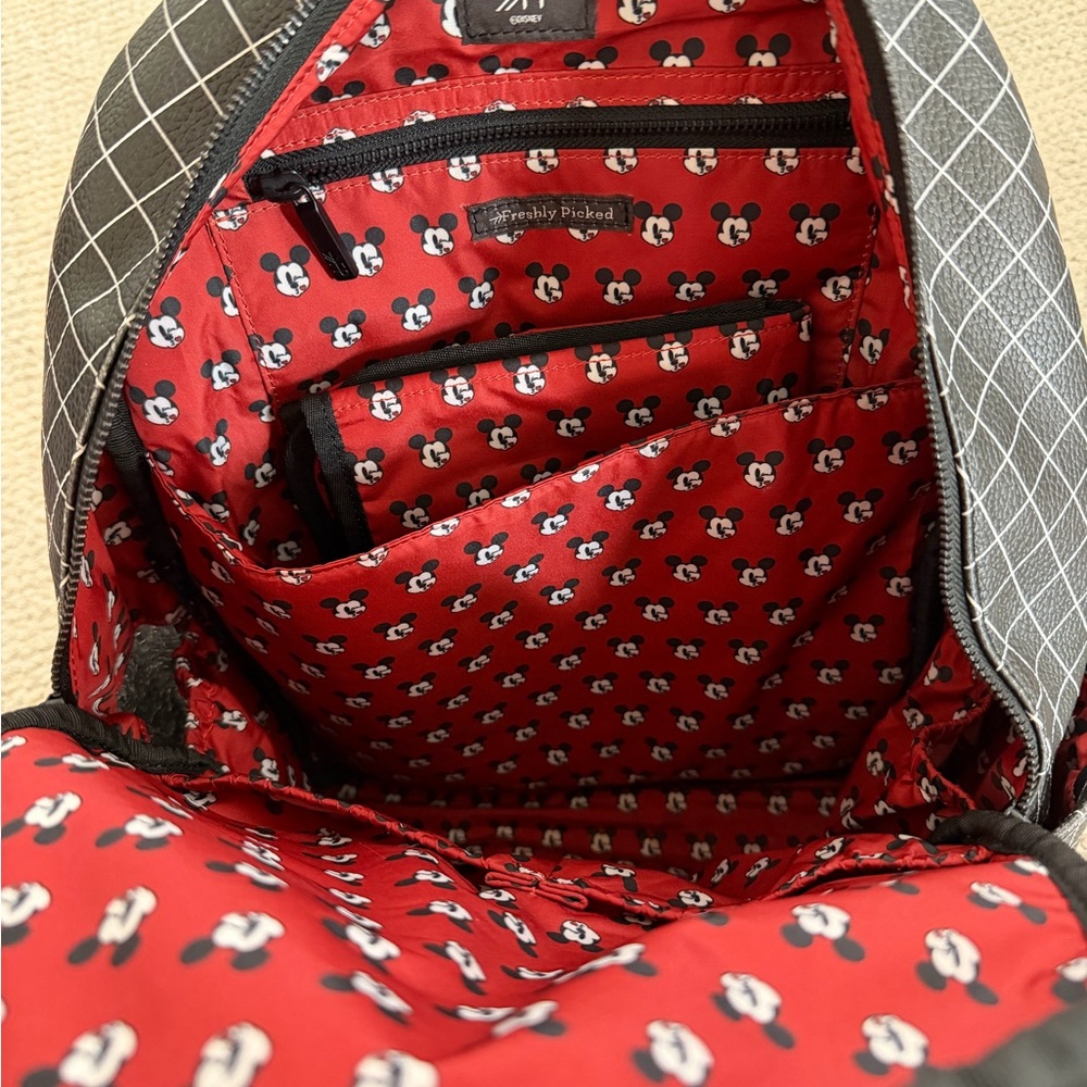 Freshly Picked X Disney Grid Pattern Black Backpack/ Diaper Bag Backpack - Picture 5 of 7